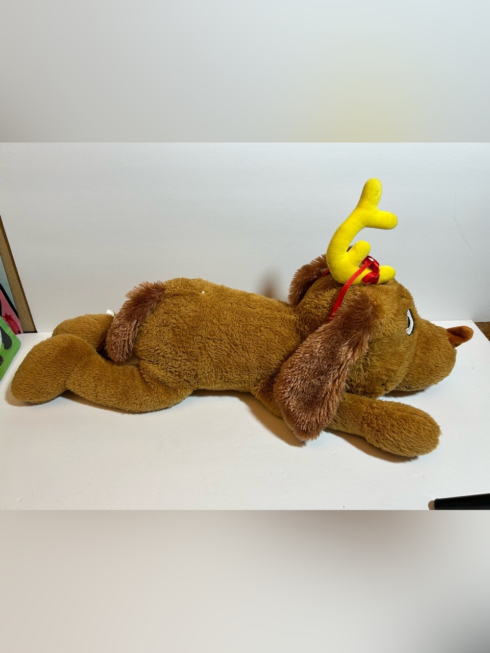 The Grinch Max Plush Brown Dog Toy with Yellow Antlers 22” long